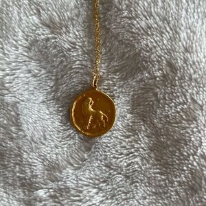 SOLD - Elegant Gold Leo Pendant Necklace